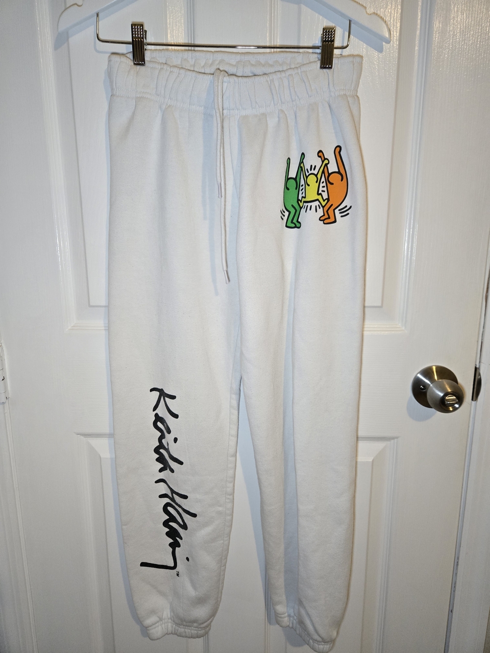 Keith Haring x Goodie Two Sleeves S/M White Graphic Jogger Sweatpants